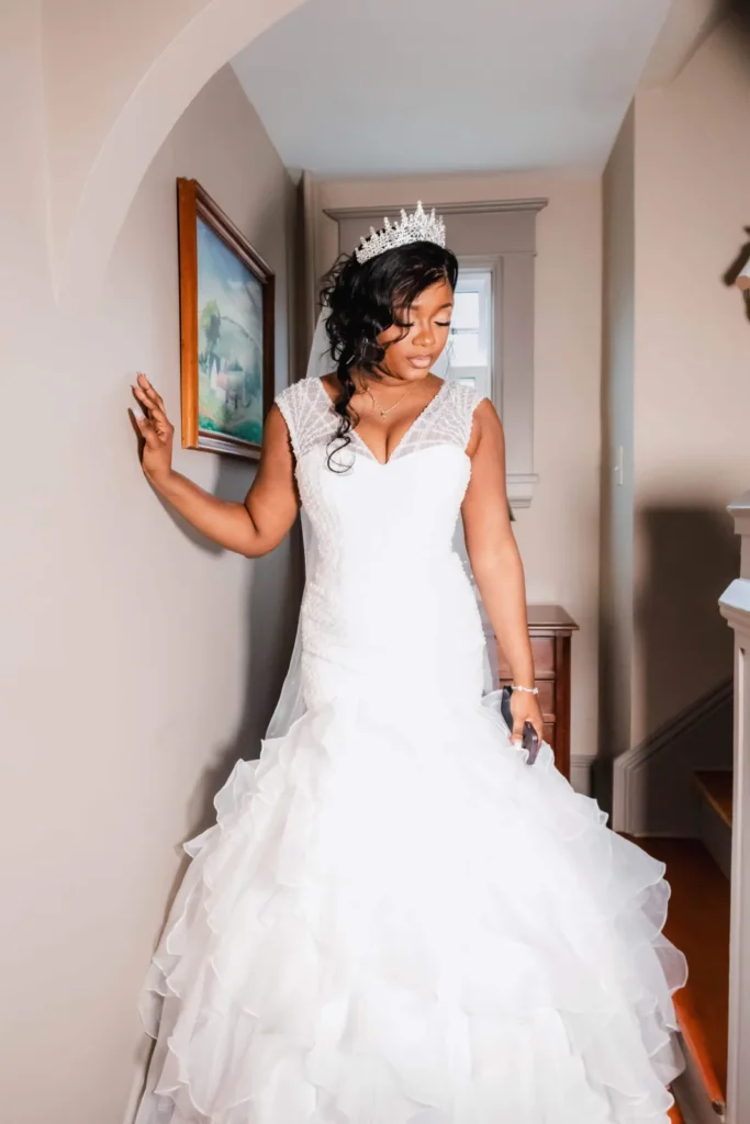 Elegant bridal photography documenting the anticipation and emotion before the ceremony.